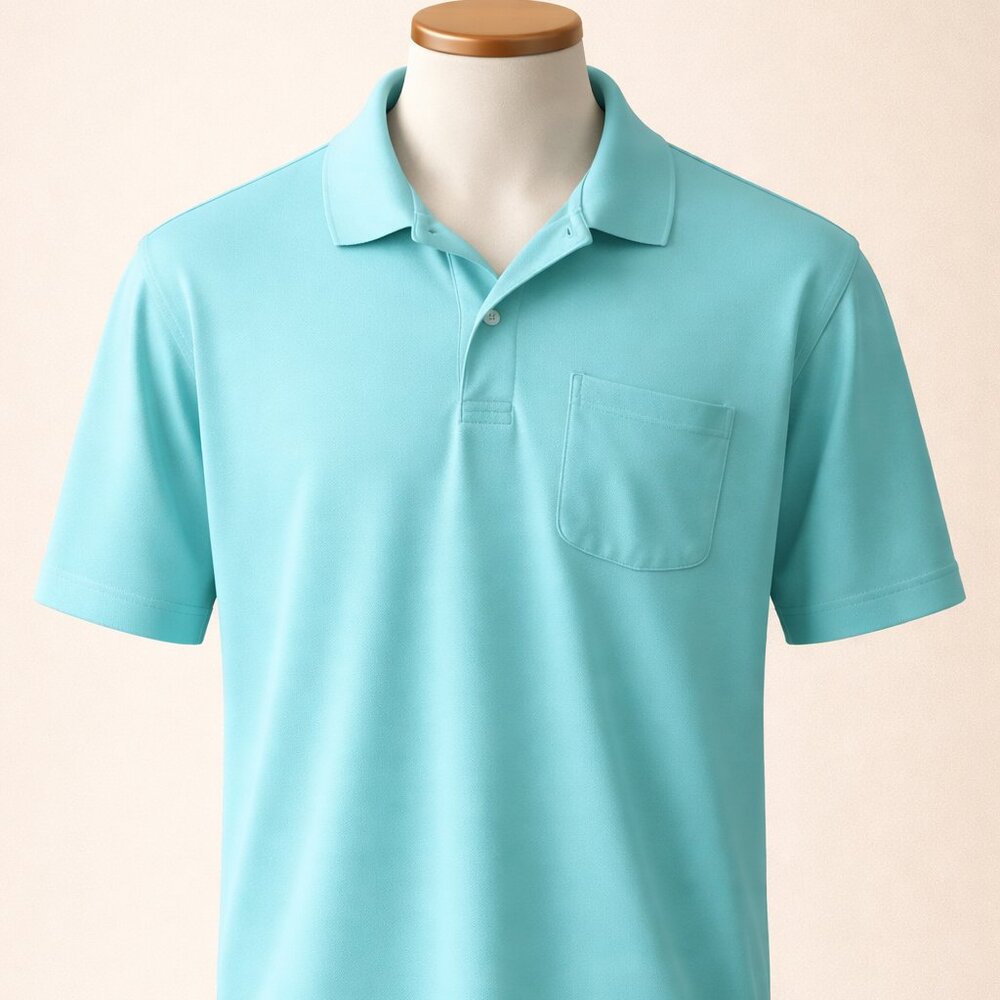 NWOT Grand Slam Men’s Aqua Polo Shirt — Size L